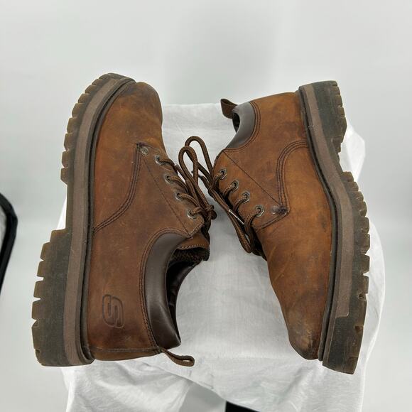Men's Dark Brown Skechers Tom Cat Chunky Platform Oxford Sneaker Shoes Sz 10M - Picture 4 of 8